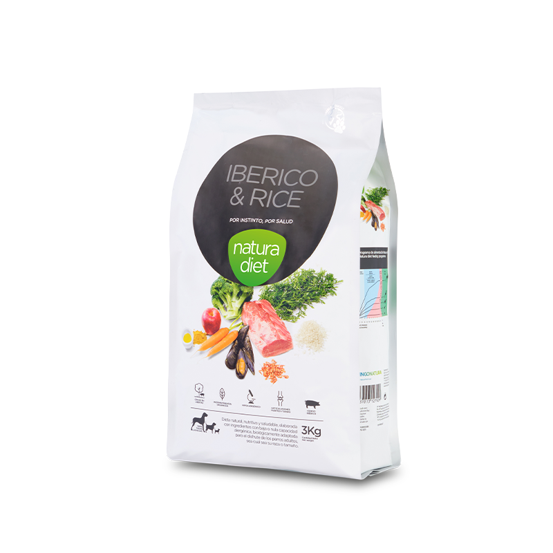Saco de Natura Diet Ibérico & Rice, pienso natural para perro adulto