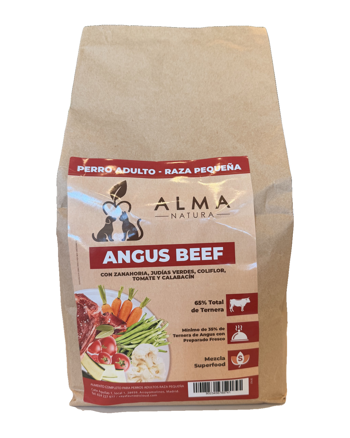 Alma Natura Angus Beef, perro adulto raza pequeña