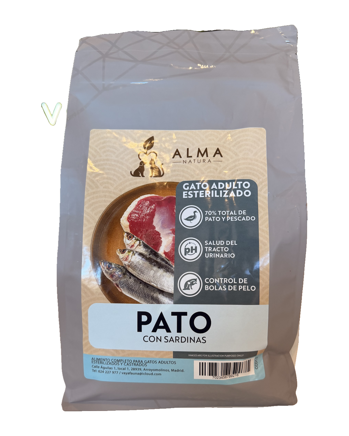 Alma Natura Pato con Sardinas, gato adulto esterilizado