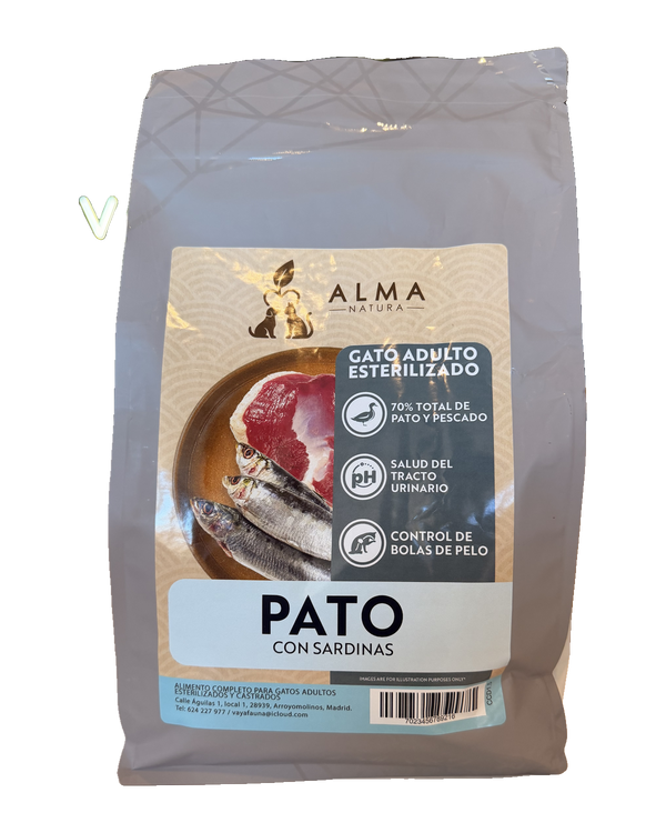 Alma Natura Pato con Sardinas, gato adulto esterilizado