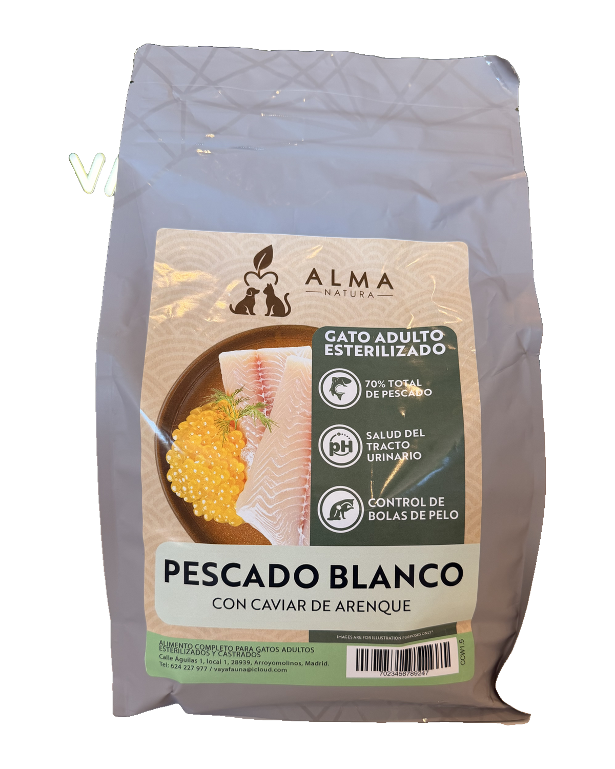 Alma Natura Pescado Blanco con Caviar de Arenque, gato adulto