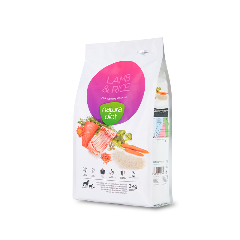 Saco de Natura Diet Lamb & Rice cordero, pienso natural hipoalergénico para perro adulto