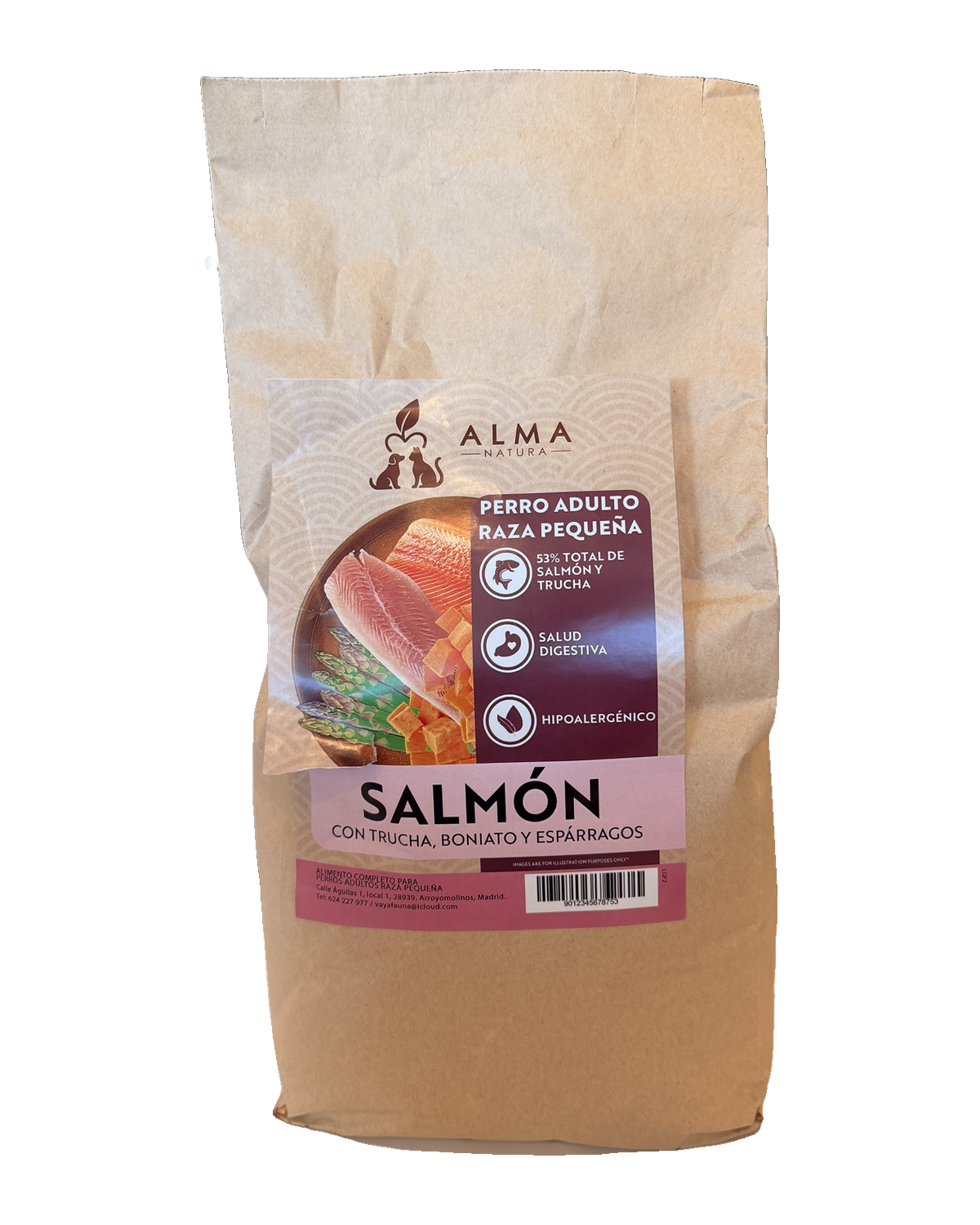 Alma Natura Salmón con Trucha, Boniato y Espárragos, raza pequeña