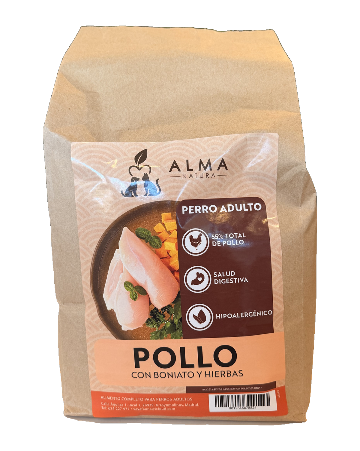 Alma Natura Pollo con Boniato y Hierbas, perro adulto